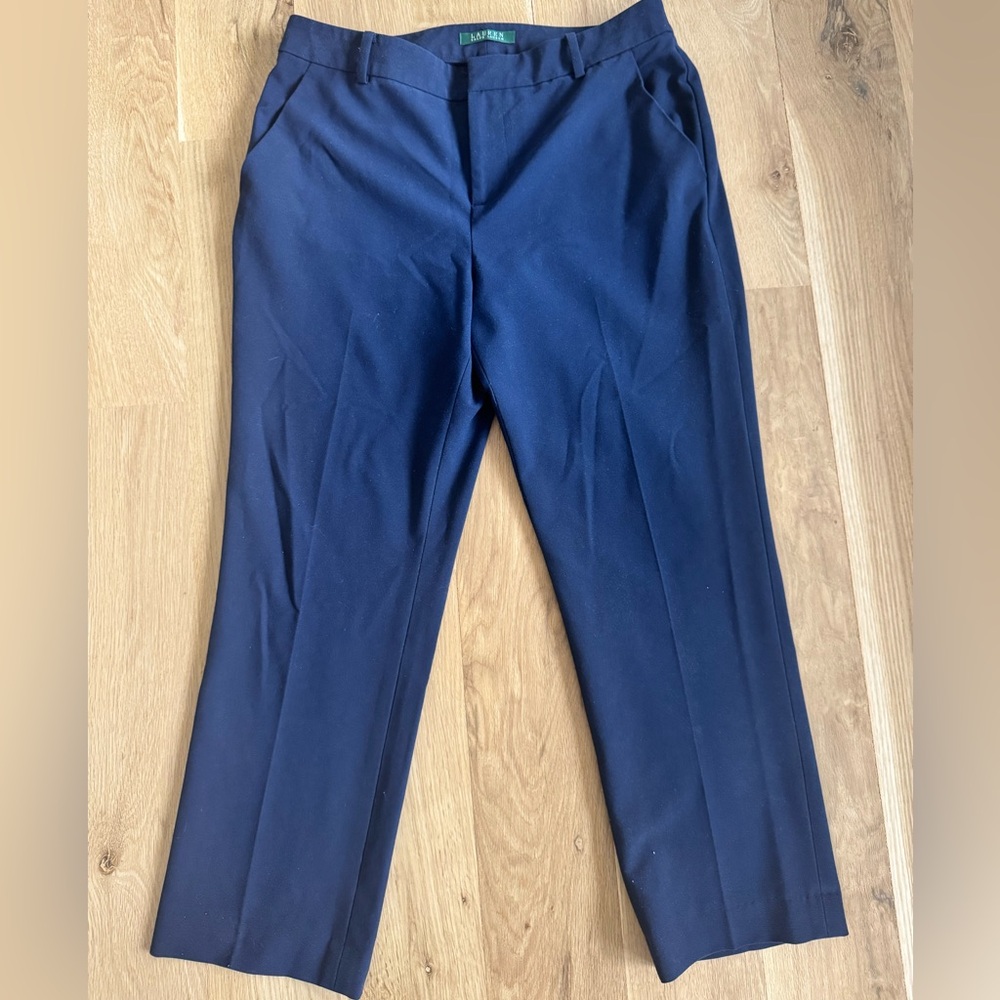 Ralph Lauren Women’s Navy Dress Pants Straight Leg Stretch Size 8
